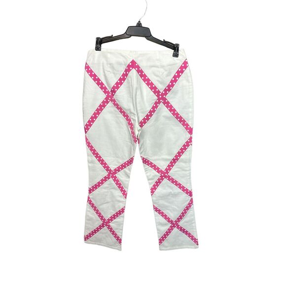 CJ Laing White Cotton Embellished Pants Size 4 - Picture 3 of 3